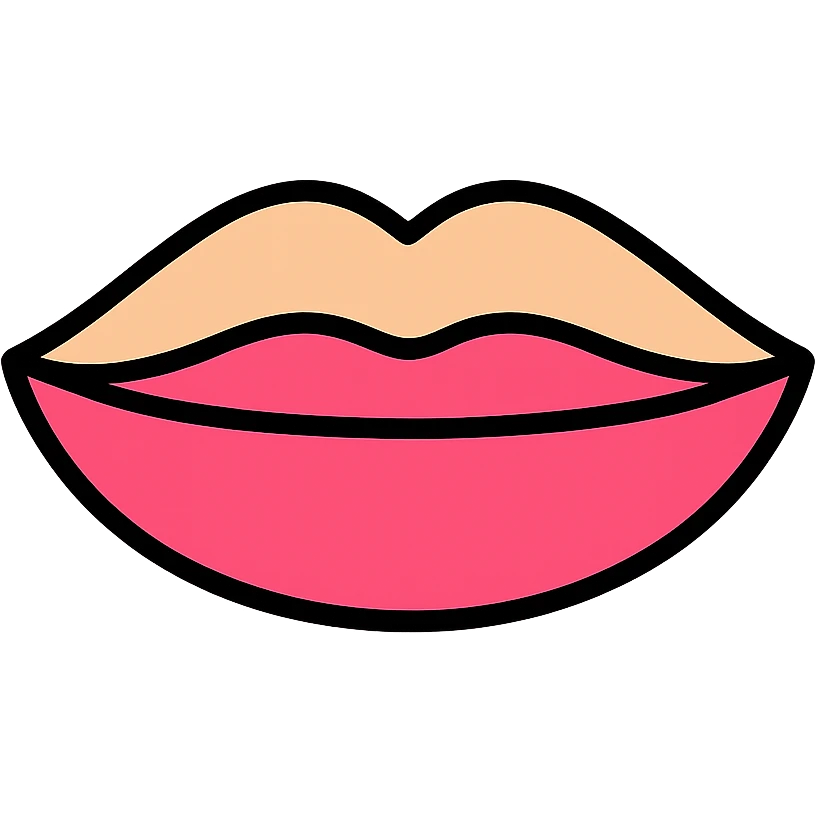 colored medical style icon of a closed mouth, light colors emoji