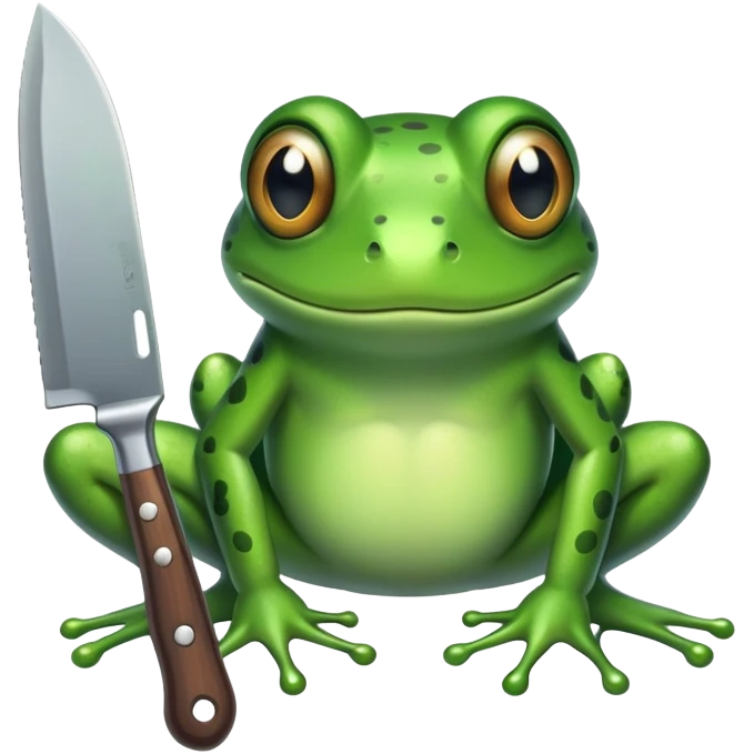 Frog and a knife emoji
