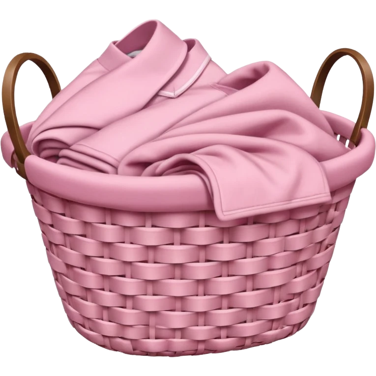laundry soft pink clothes in a pink basket emoji
