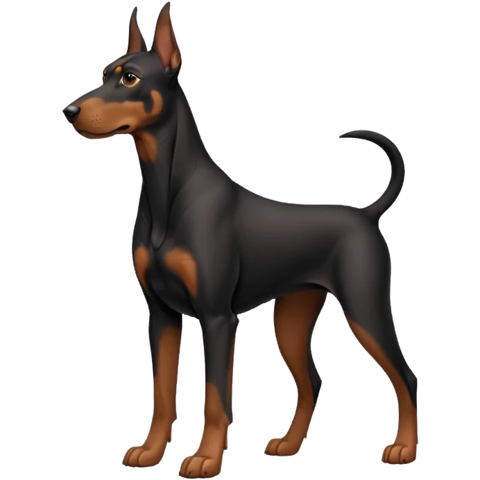 black and tan doberman with floppy ears emoji