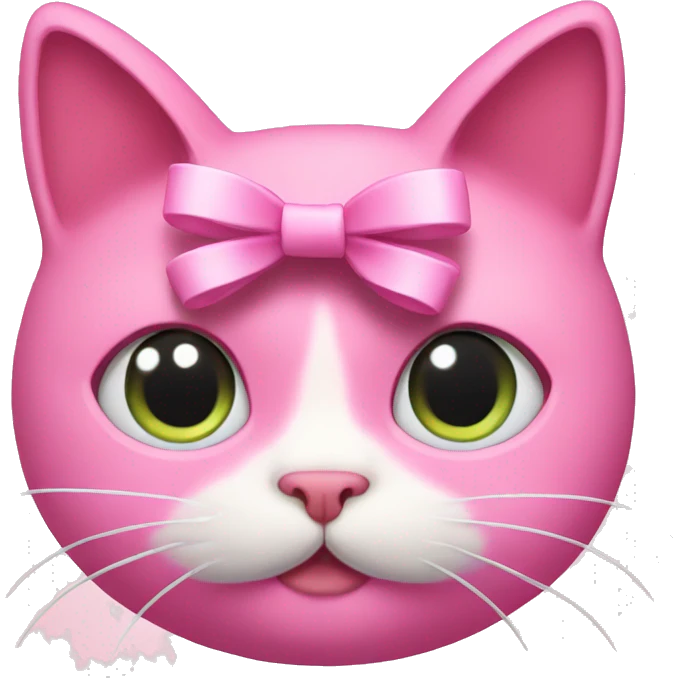 Pink cat with a bow  emoji