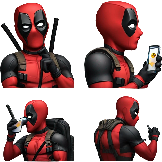  Deadpool looking at phone emoji