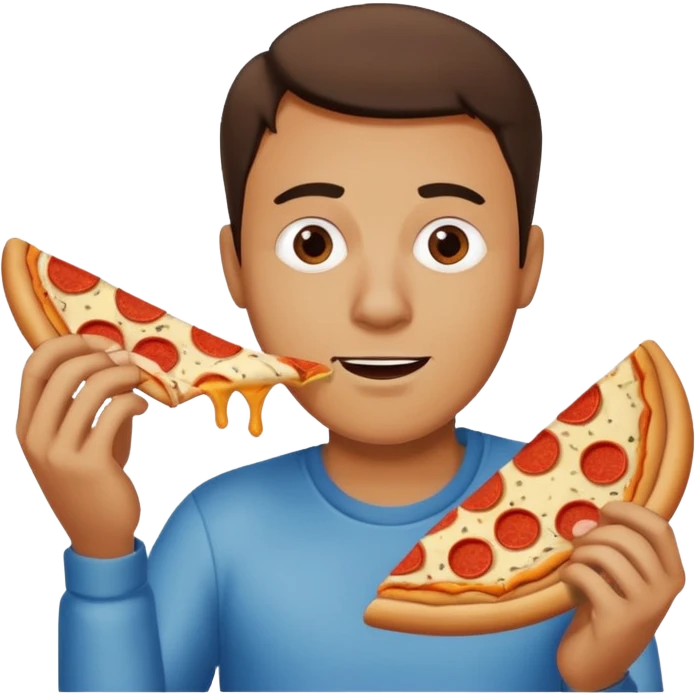 man who eat pizza
 emoji