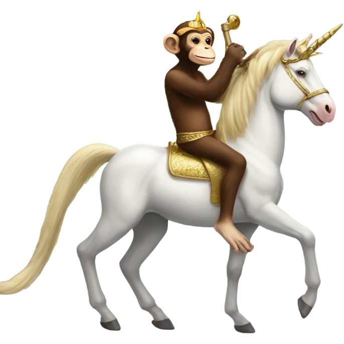 Monkey on a unicorn  emoji