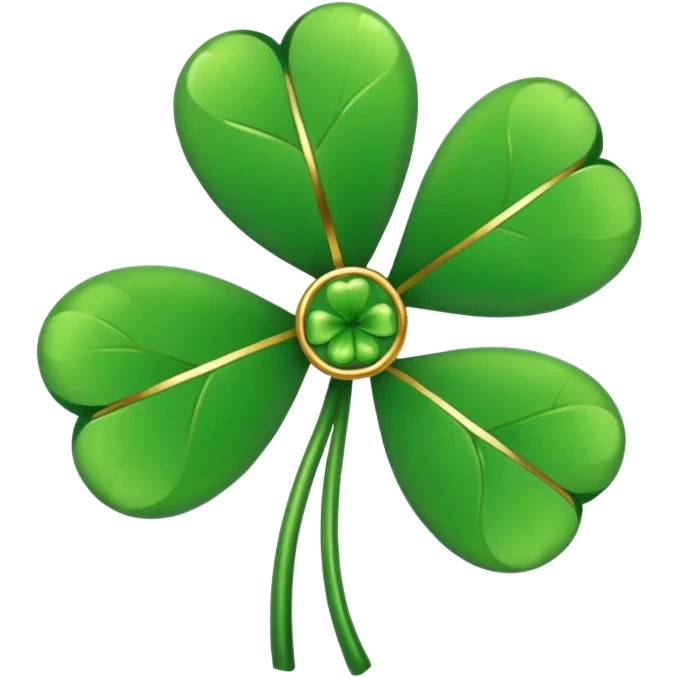 Lucky clover charm – green four-leaf clover.
 emoji