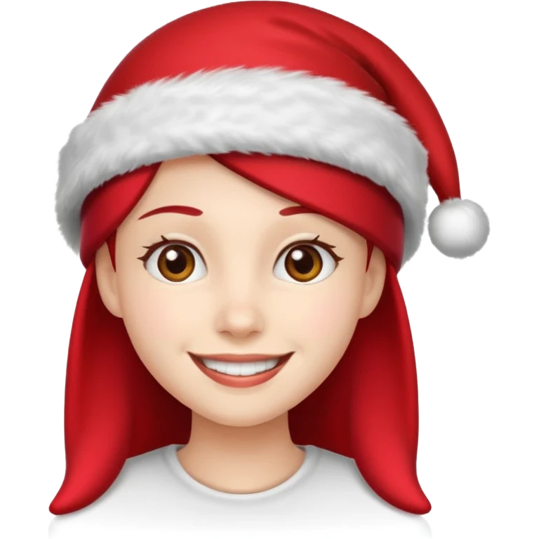 Smile  in a red Christmas hat emoji