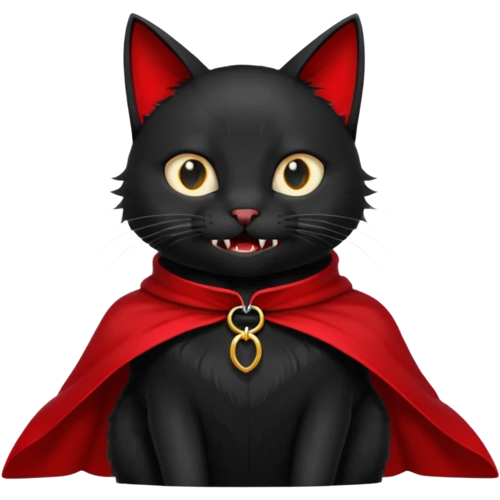 Vampire Pet, Black cat in red collar cloak emoji