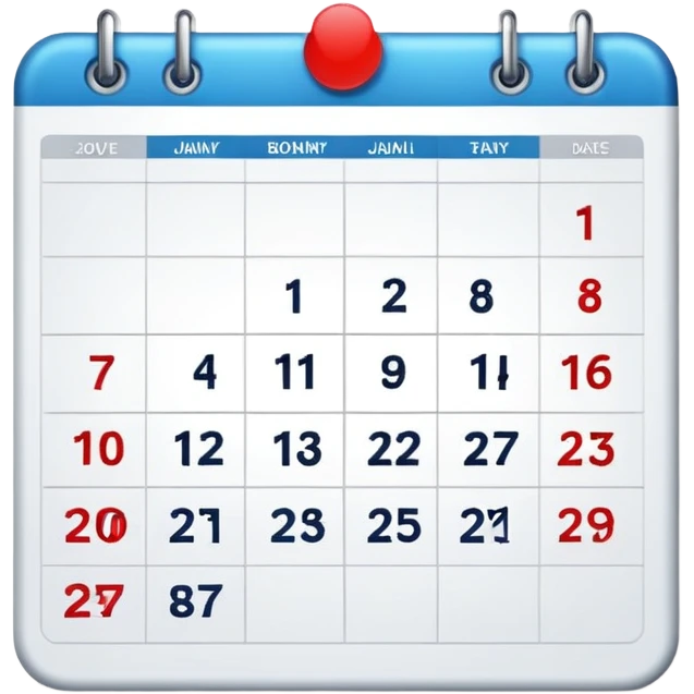 Calendar with available dates for booking emoji