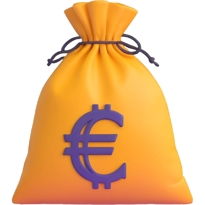 money bags with euro symbol emoji