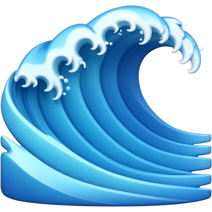 3D wave icon no background emoji