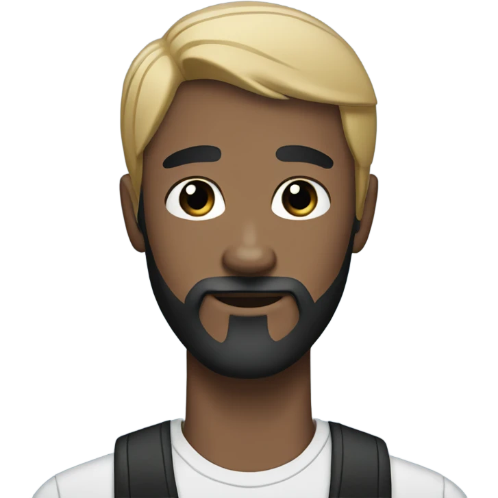 Beard man black hair blue eyes with black Labrador  emoji