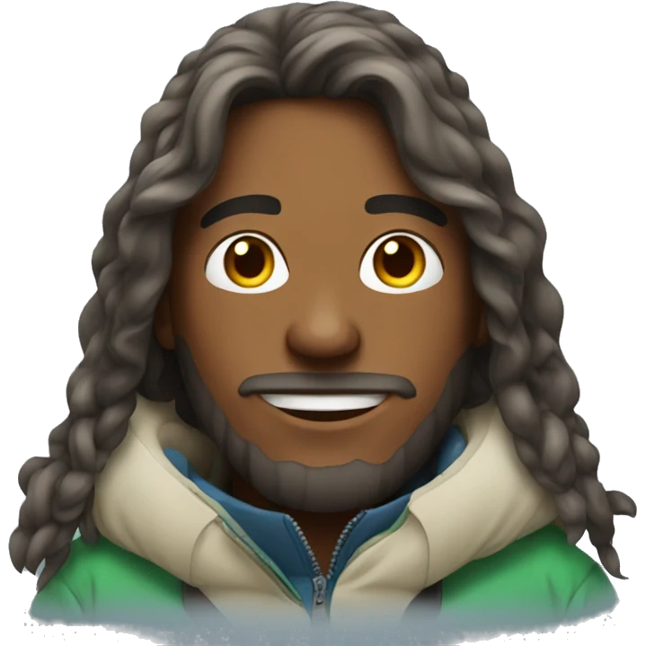 snowboarding man with long hair emoji