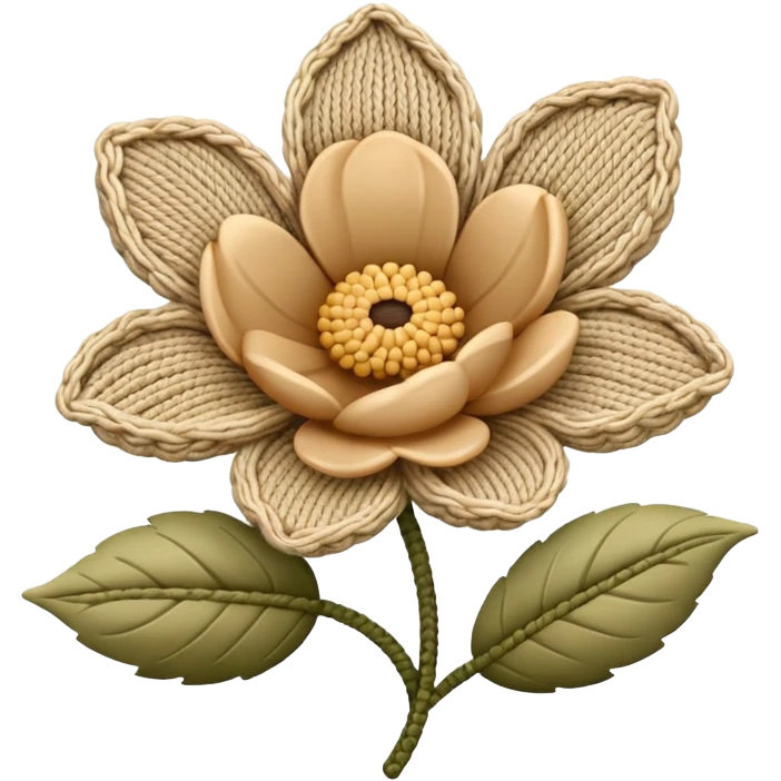 Knit flower with beige design emoji
