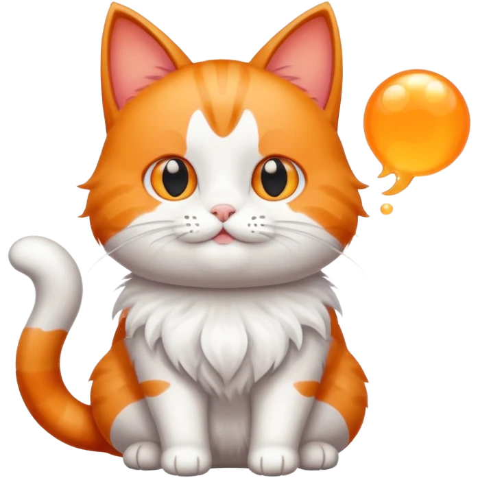 make me a cartoon cat, with some kind of sign or something with W Bubble on it emoji