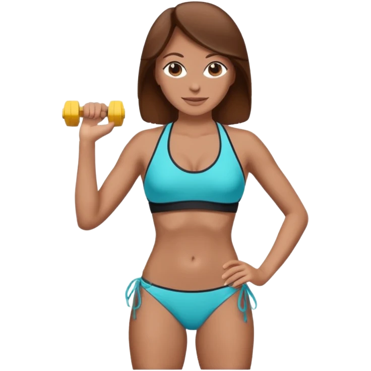  woman with brown hair, in a fitness bikini emoji