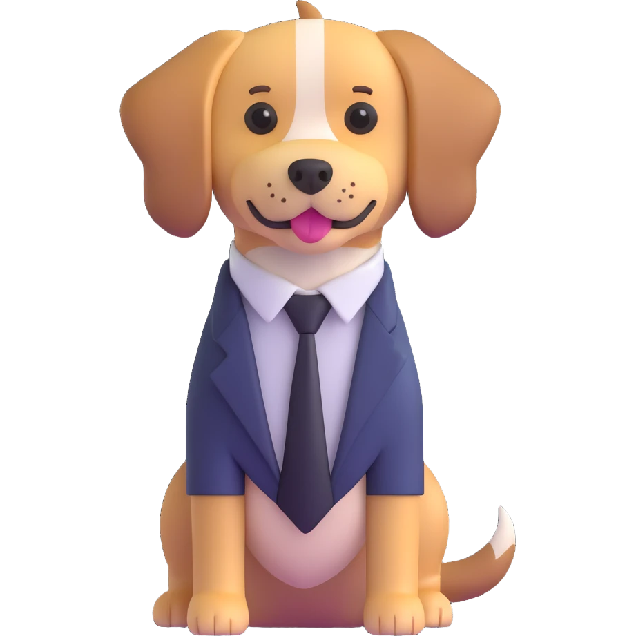dog wearing a tie emoji