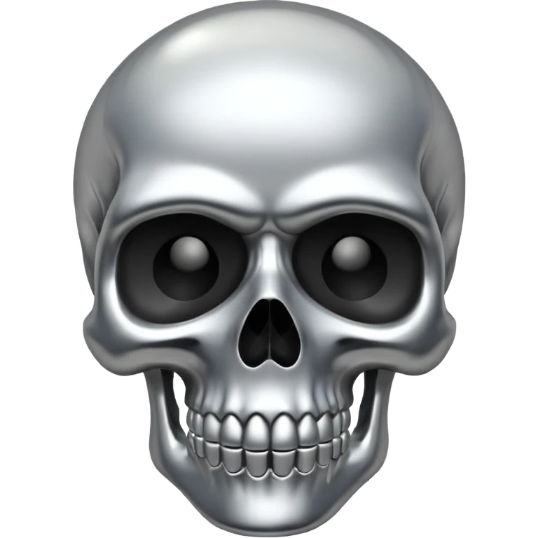 silver chrome scull emoji