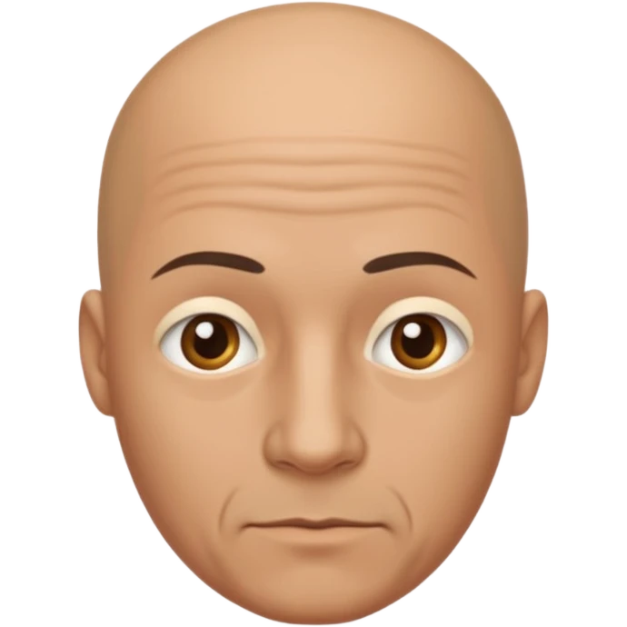 Bald man with no facial hair emoji