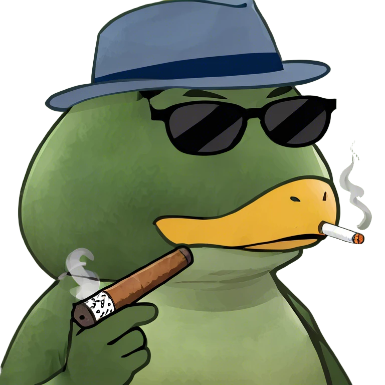 White Duck smoking cigar emoji