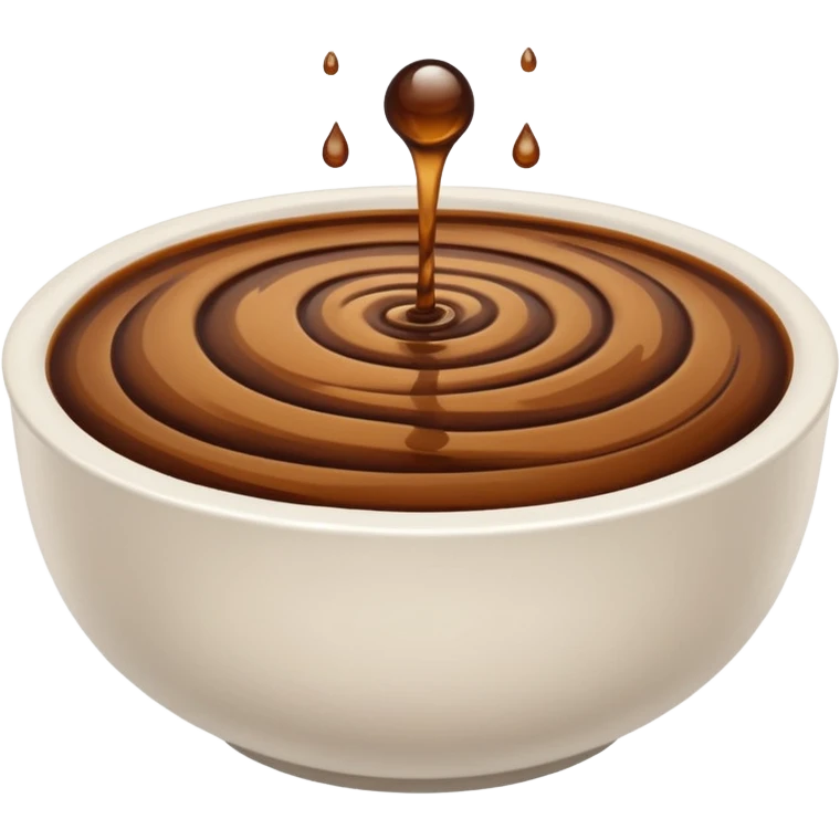 brown liquid in white bowl emoji