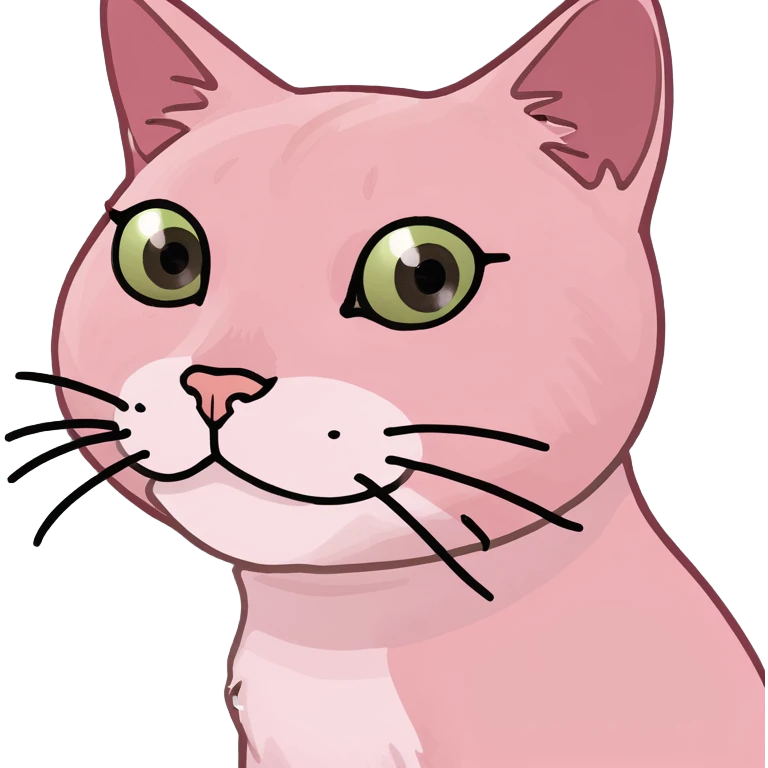 kawaii lady with pink cat emoji