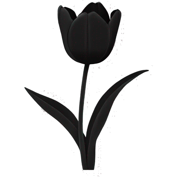 black silhouette tulip emoji