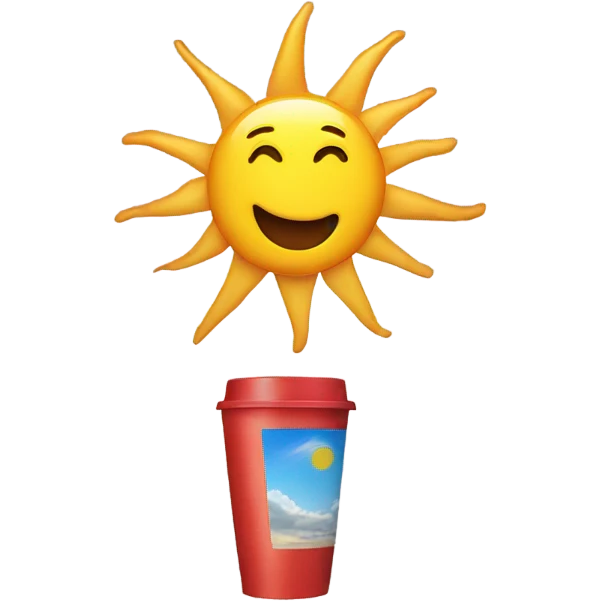 sun looking for a child with a red cup emoji