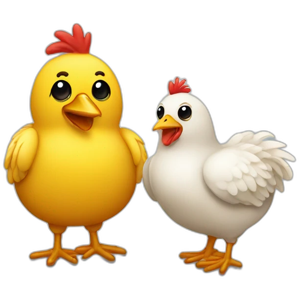 Pollito con su amiga  emoji