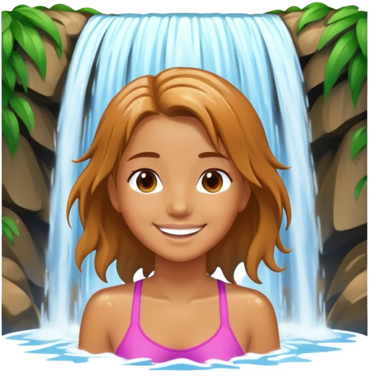 Girl under waterfall emoji