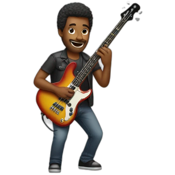 man playing bass guitar emoji
