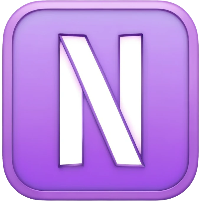 Netflix aesthetic "N" logo in pastel purple with illuminated outline emoji