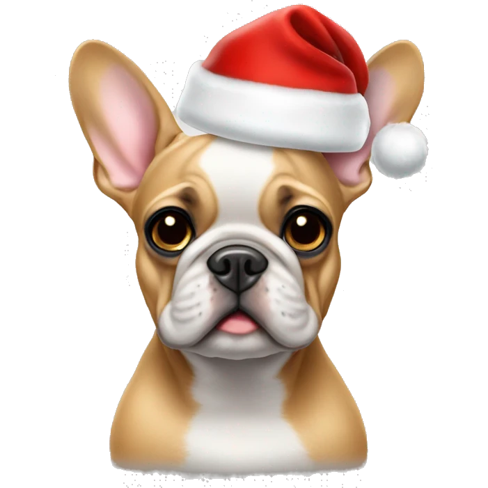Fawn Frenchie Santa hat  emoji
