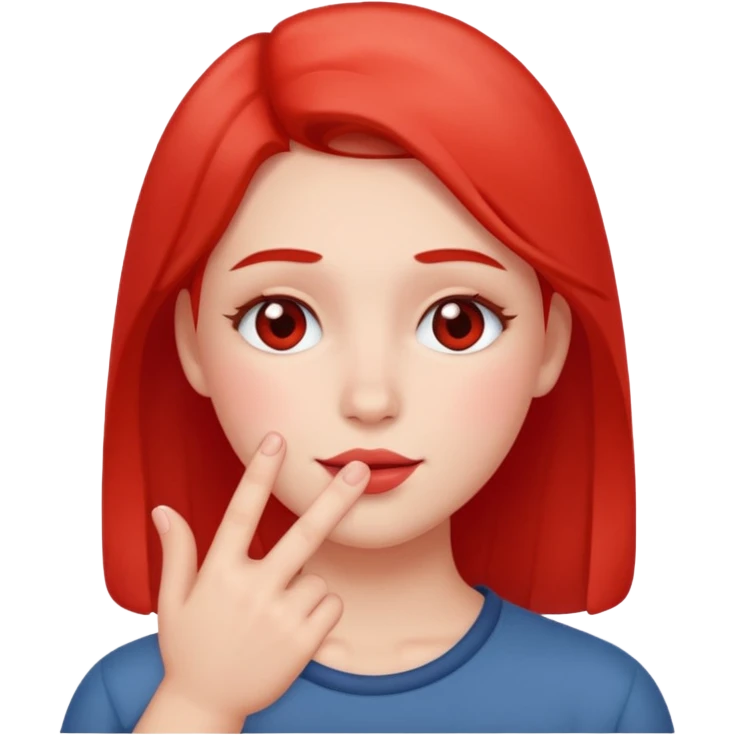 blushing with fingers emoji