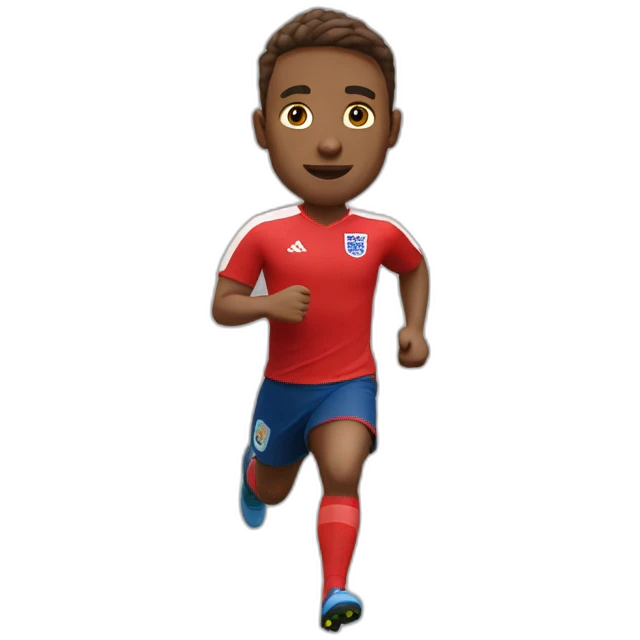 English soccer player running in red kit emoji