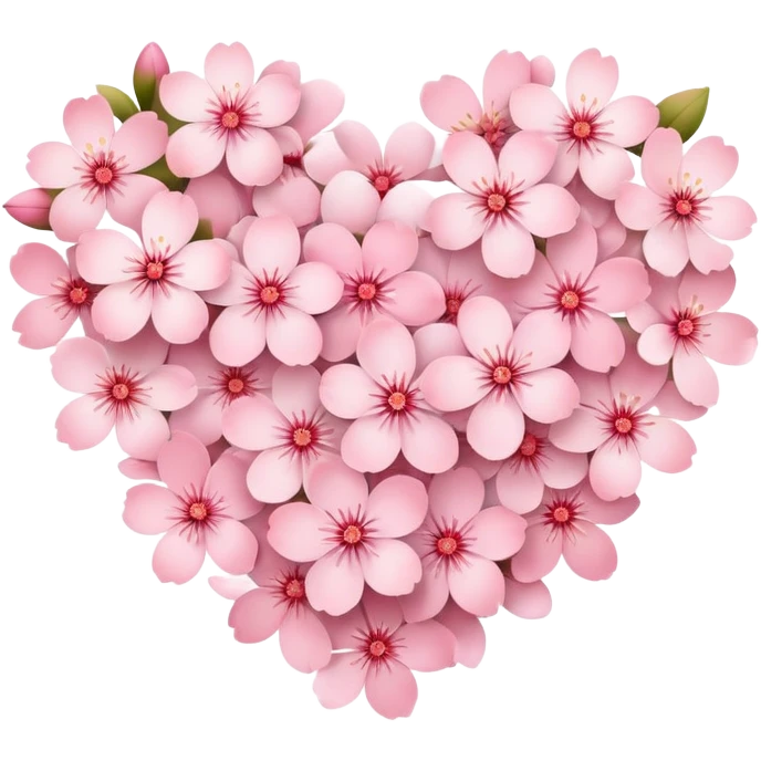 Sakura flower heart Cœur pastel emoji