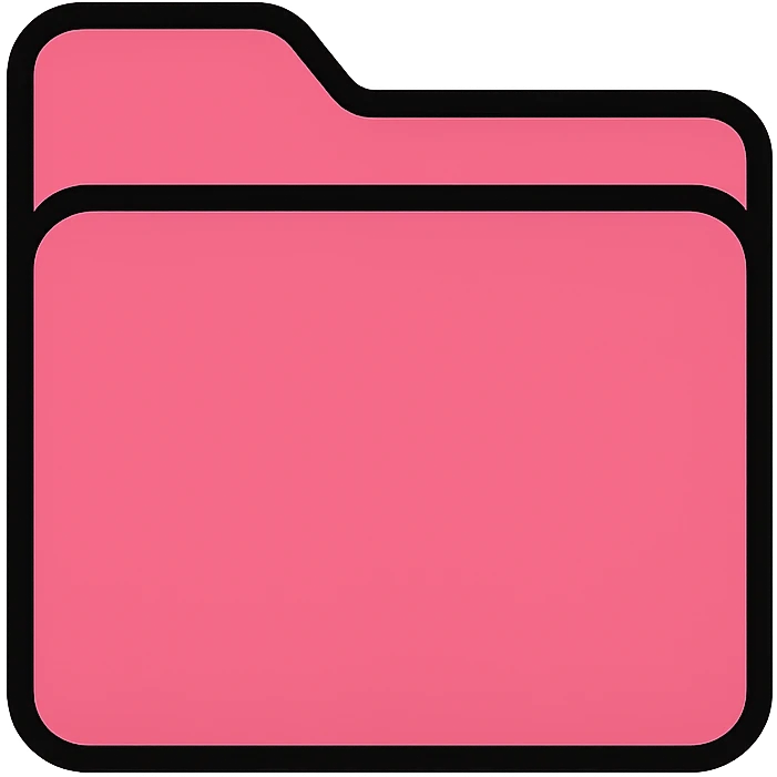 Pink document folder with a tab on top, professional office style emoji
