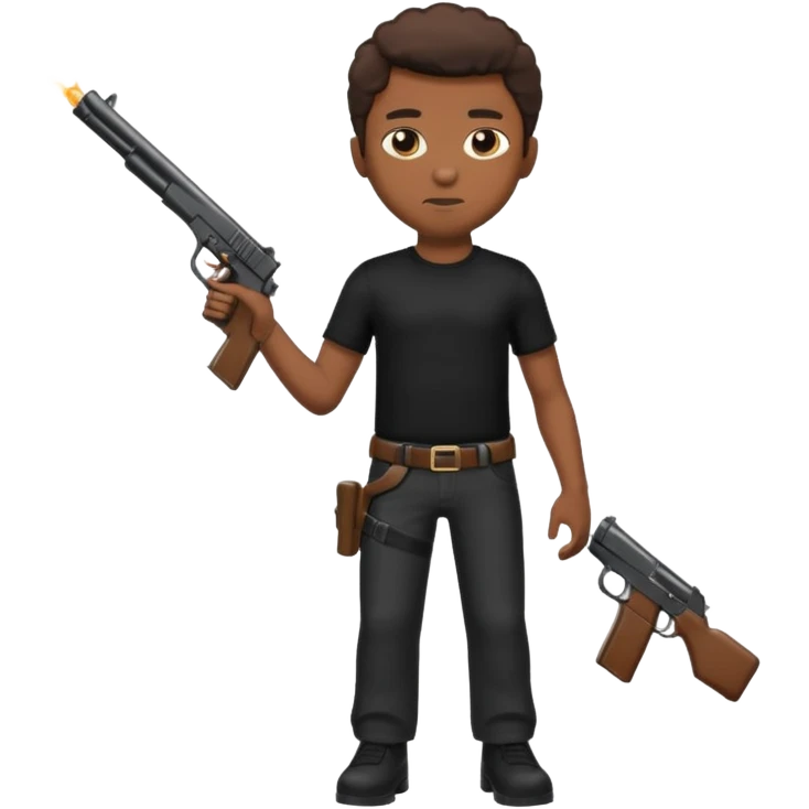Full body black male with a gun emoji