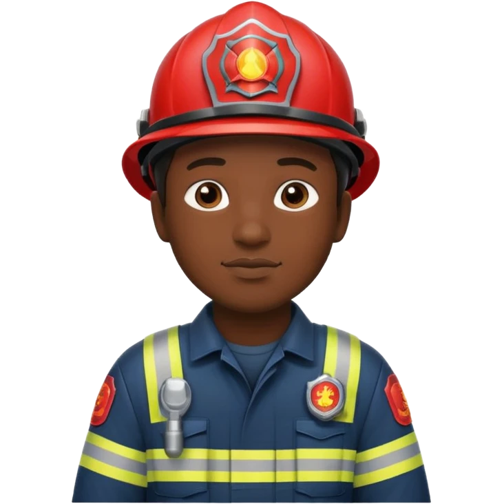 firefighter man dark skin emoji