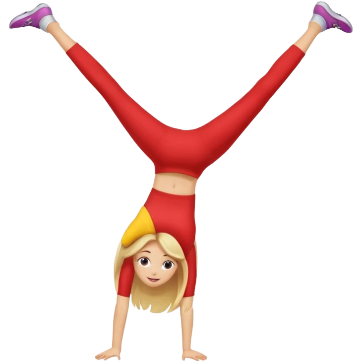 blonde girl doing a Cartwheel  emoji