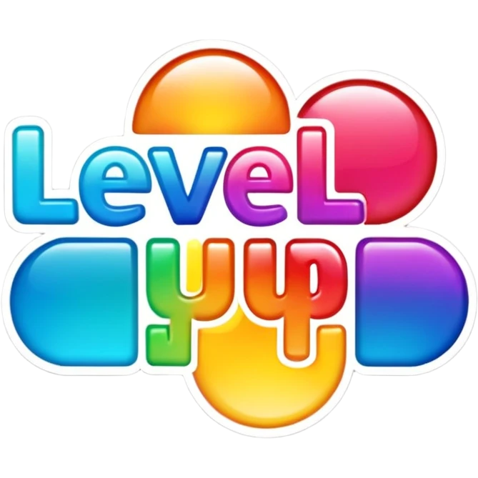 A sticker saying level up  emoji