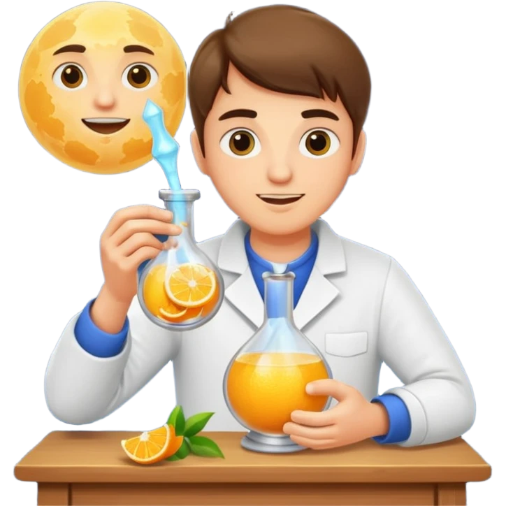 potion maker character squeezing moon like citrus into vial emoji