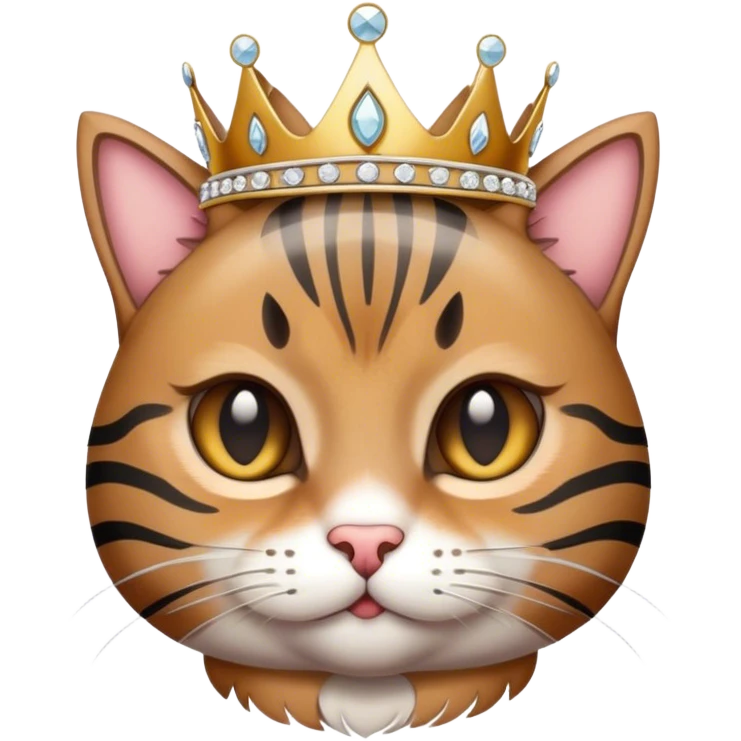 tabby cat wearing a tiara  emoji