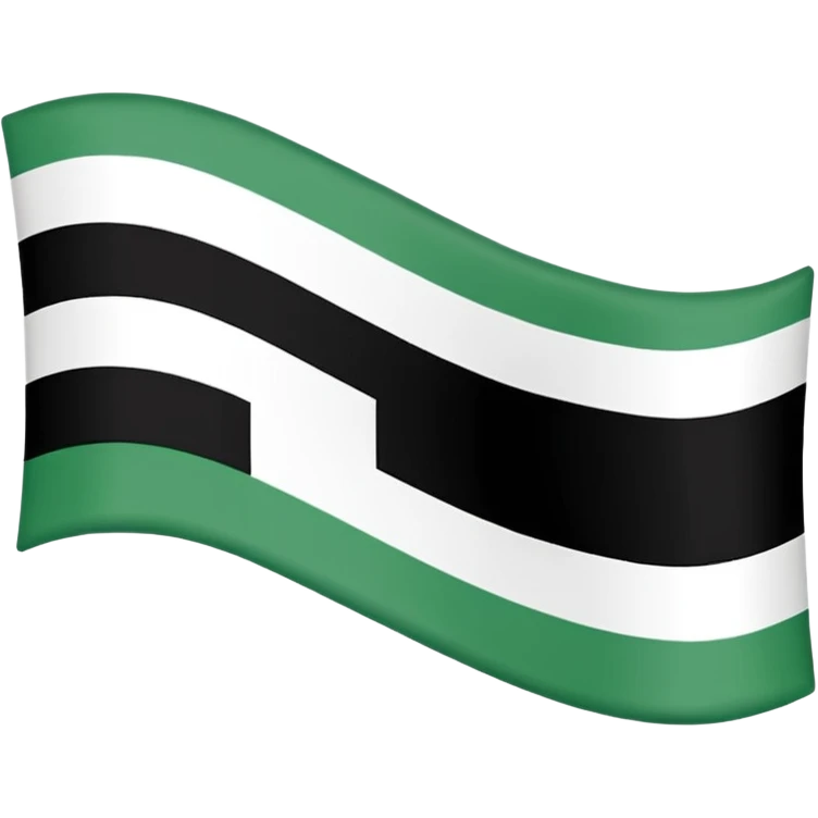 Make the flag of the Ural Republic, white, green, black emoji