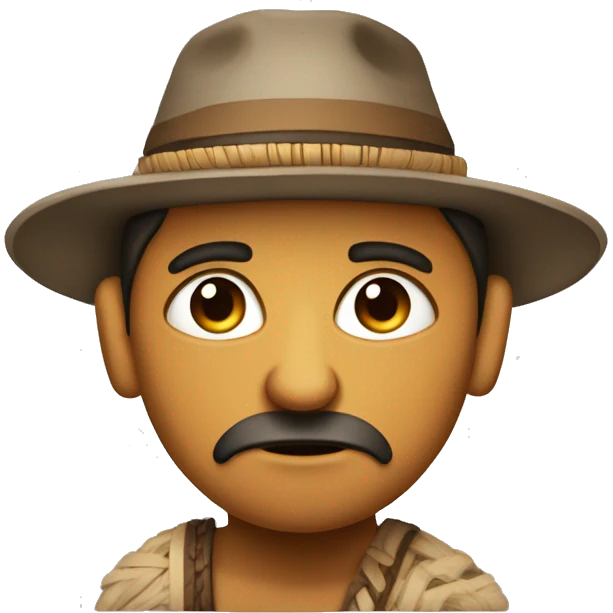 hombre de la cultura nazca con expresión de tristeza  emoji