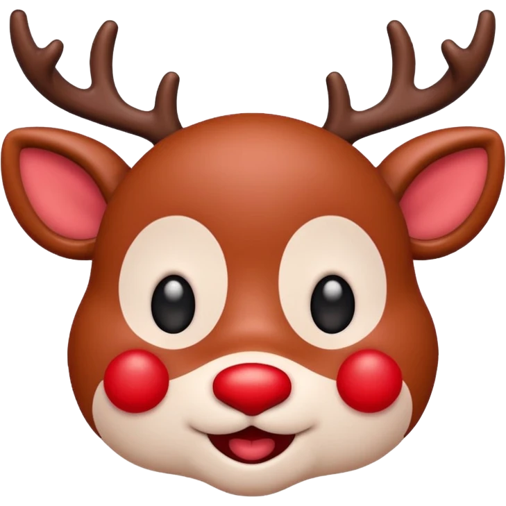 Rudolph cute face emoji for slack simple emoji