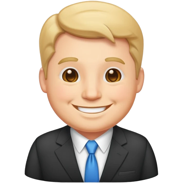 happy plump white American man in suit emoji