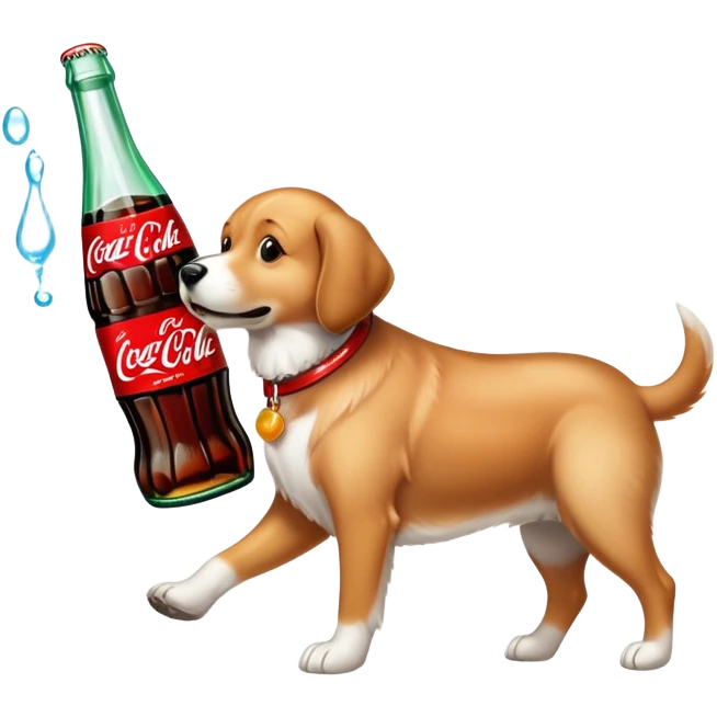 bottle of coca cola walking a dog  emoji