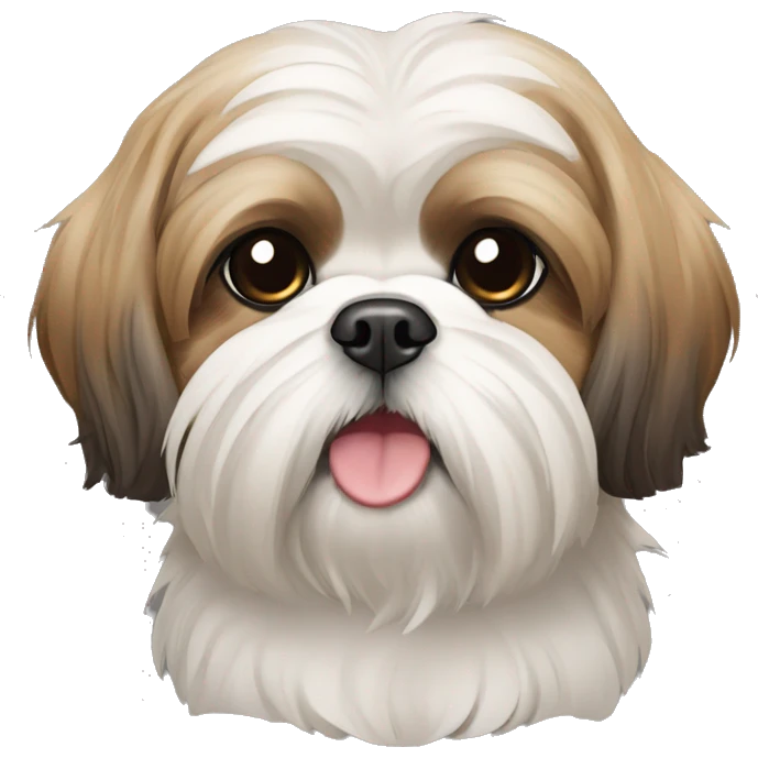 perro shih tzu; imagen de pensar emoji