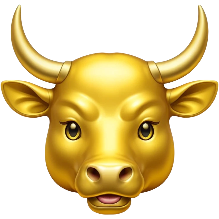 gold bull emodji vector emoji