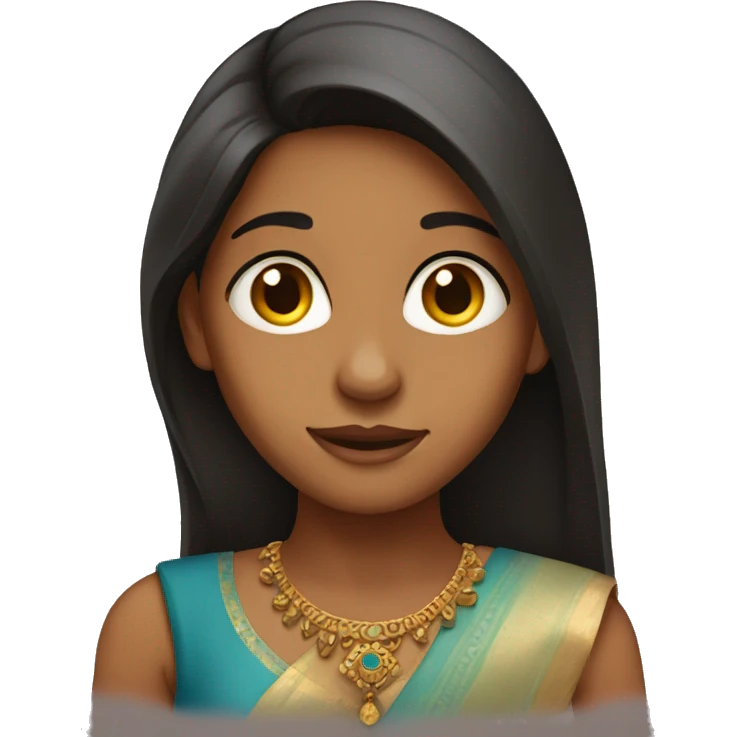 Indian girl with long hair emoji